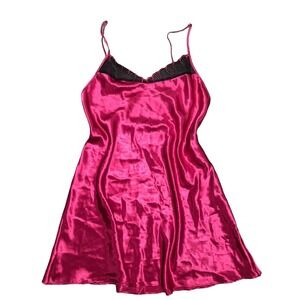 Vintage Beth Michaels Women's M Chemise Teddy Babydoll Nightgown‎ Pink Satin USA